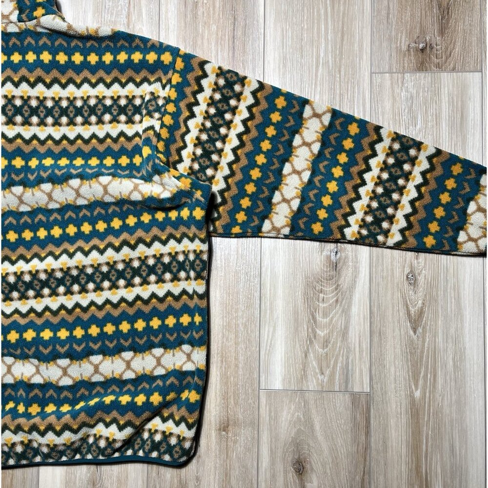 Patagonia Synchilla Cliff Arbor Green Geometric Snap T Fleece Pullover -Men’s XL - Picture 12 of 16